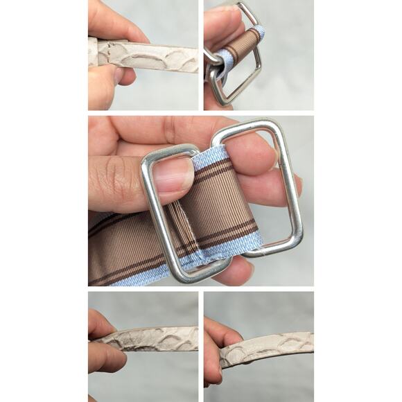 Lot of 2 J.McLaughlin(NWT) Talbolts Belt Womens M Ribbon Snake Embossed Leather - Picture 6 of 8